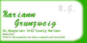 mariann grunzweig business card